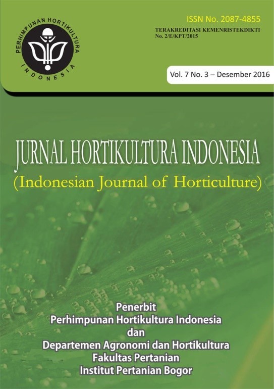Versi Online Jurnal Hortikultura Indonesia (JHI) Edisi Volume 7, No 3 (2016) Telah Tayang