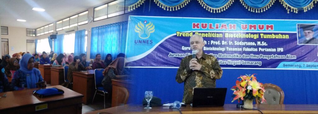 Prof. Sudarsono Jadi Narasumber Kuliah Umum tentang Riset Tingkat Genom di UNNES, Semarang