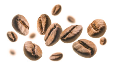 coffee-beans-levitate-white-background